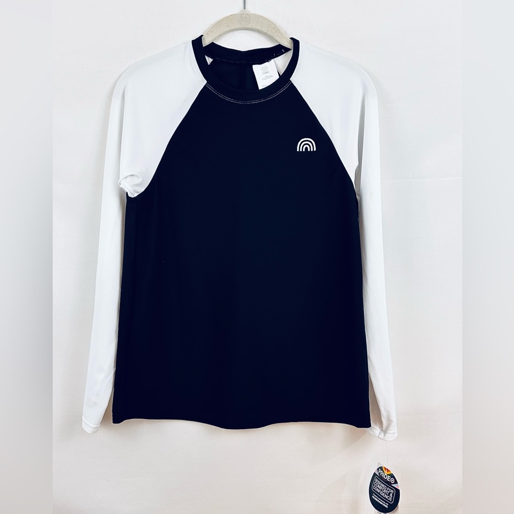 LGBTQ Unisex Black & White Long Sleeve Pride Adult Rash guard Swim/Athletic Top
